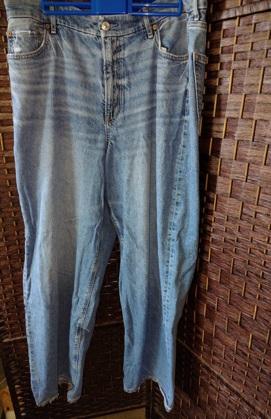 American Eagle Sz 16 Super High Rise Strigid Curvy Baggy Straight jeans